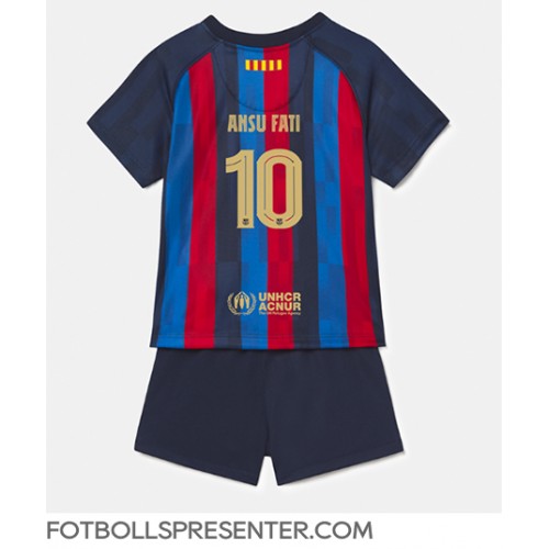 Barcelona Ansu Fati #10 Hemmatröja Barn 2022-23 Kortärmad (+ korta byxor)